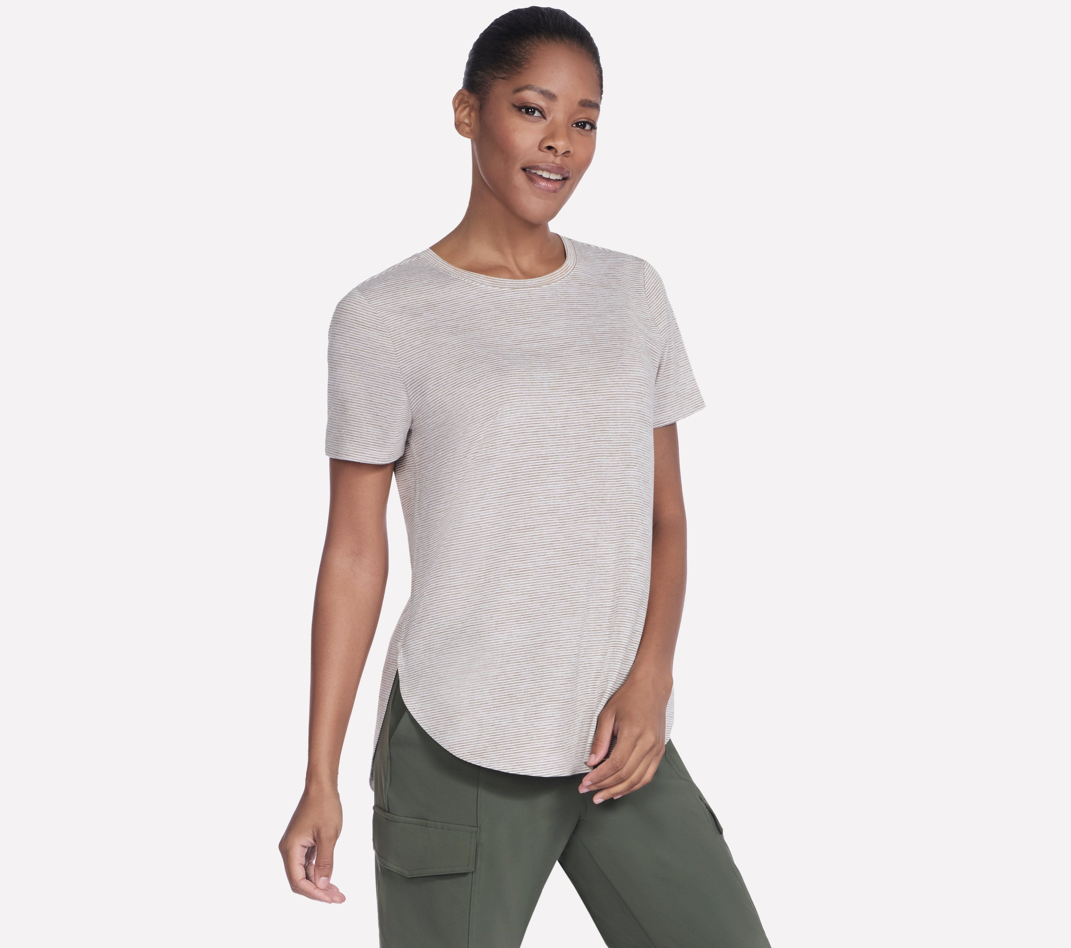 TS232 - GO DRI SWIFT STRIPE TUNIC TEE