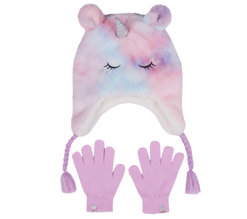SGC6028 - Cold Weather Plush Tie-Dye Unicorn Hat Set