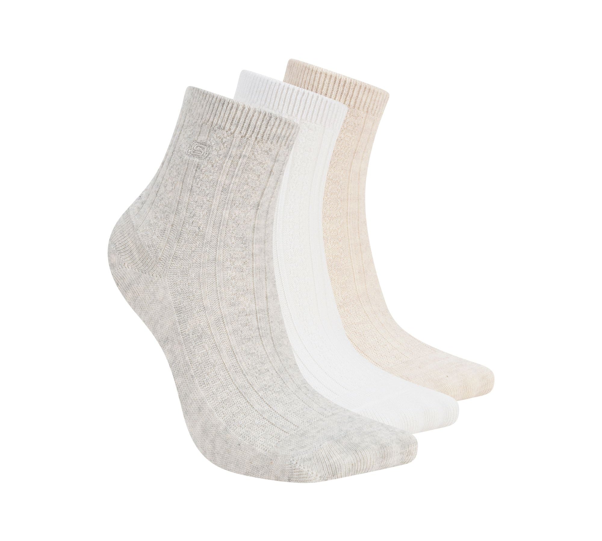 Skechers Women's Cable Knit Ankle Socks – 3-Pack — S601825