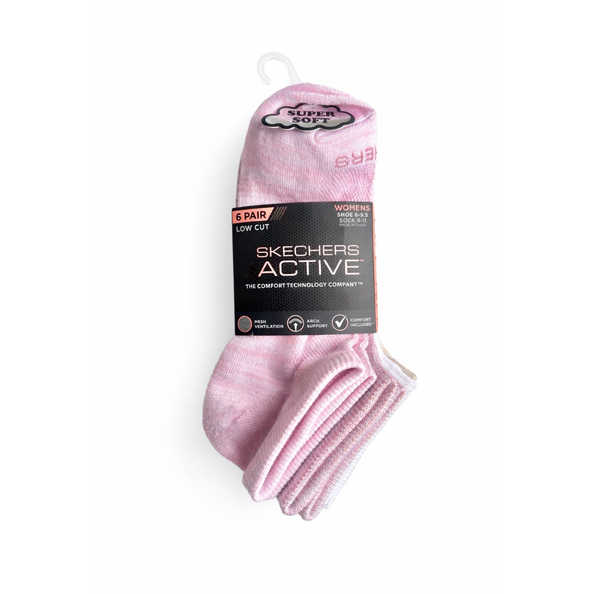 Chaussettes sportives basses Skechers « Supersoft » – Paquet de 6 (Femmes) - S108498